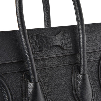 Celine Drummed Calfskin Micro Luggage Black 8 of 11