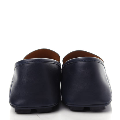 Gucci Velvety Calfskin Web Mens Noel Driver Loafers 10 Blue 7 of 12