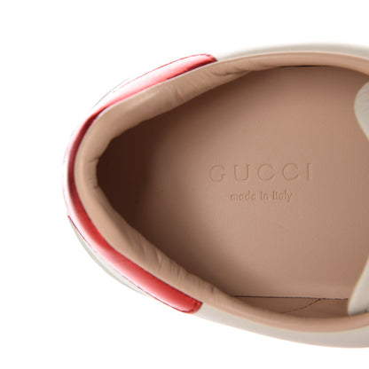 Gucci Calfskin Stripe Womens New Ace Sneakers 36.5 New Mystic White Ecru Red Flame 7 of 12