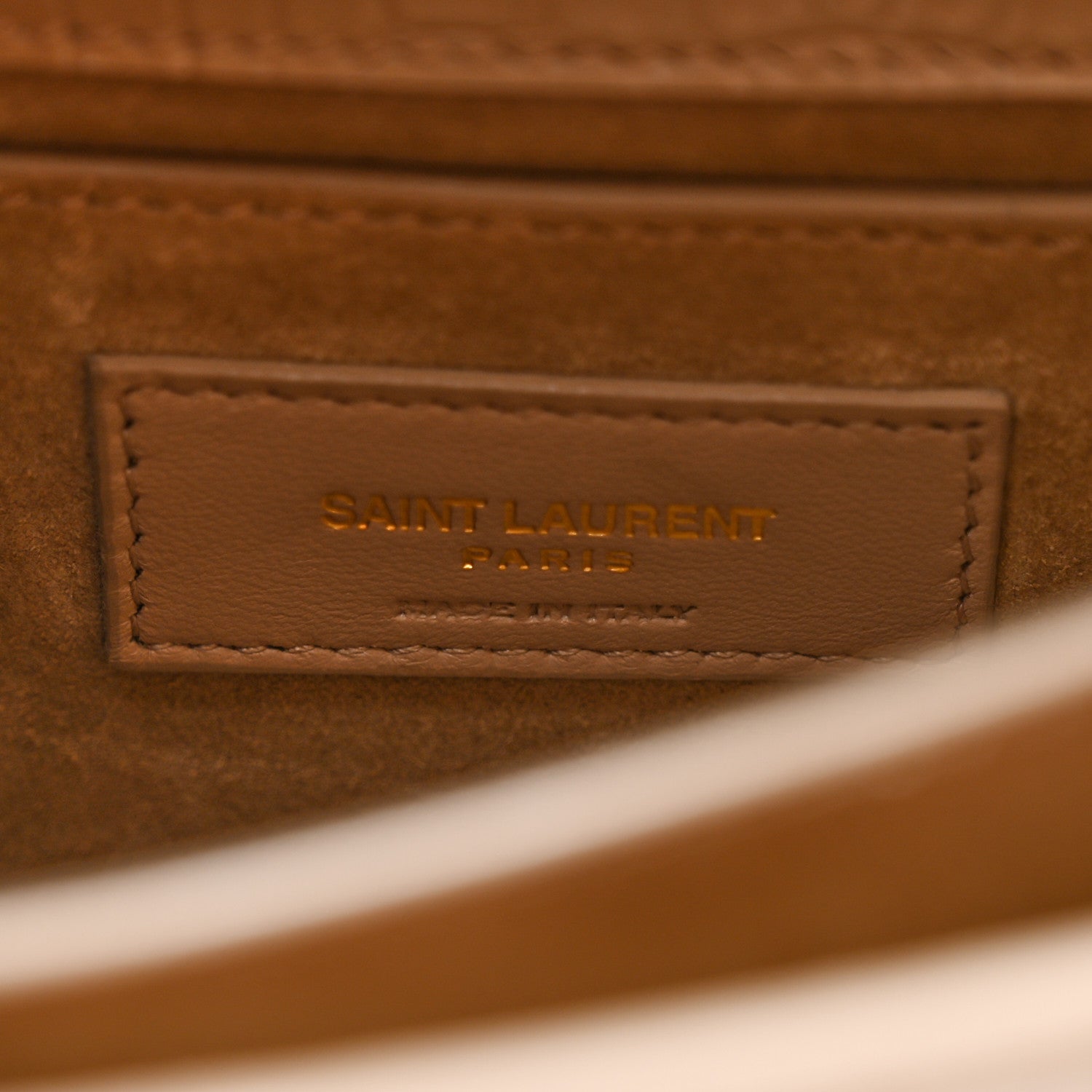 Saint Laurent Calfskin Crocodile Embossed Medium Monogram Sunset Dark Beige 6 of 9