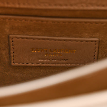 Saint Laurent Calfskin Crocodile Embossed Medium Monogram Sunset Dark Beige 6 of 9