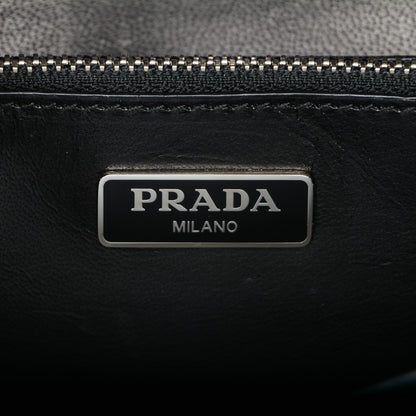 Prada Goatskin Woven Chain Wallet Black 5 of 6
