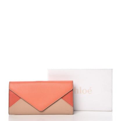 Chloe Calfskin Flap Long Wallet Orange Fizz 9 of 9