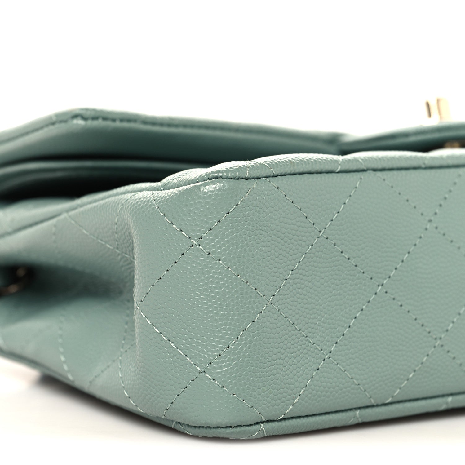Chanel Caviar Quilted Medium Double Flap Dark Green 9 of 11
