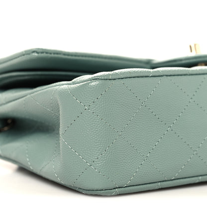Chanel Caviar Quilted Medium Double Flap Dark Green 9 of 11