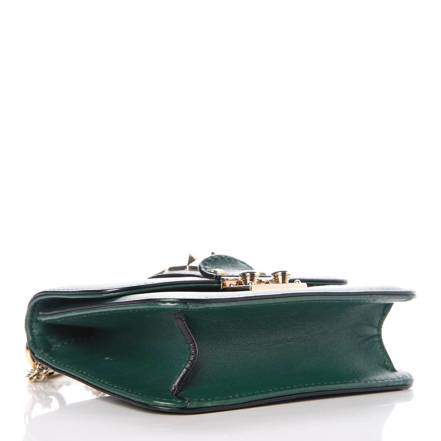 Valentino Garavani Vitello Mini Glam Lock Rockstud Flap Green 4 of 7