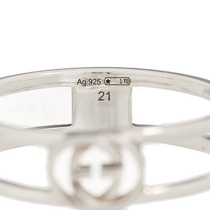 Gucci Sterling Silver 6mm Interlocking G Open Band Ring 60 9.25 4 of 4