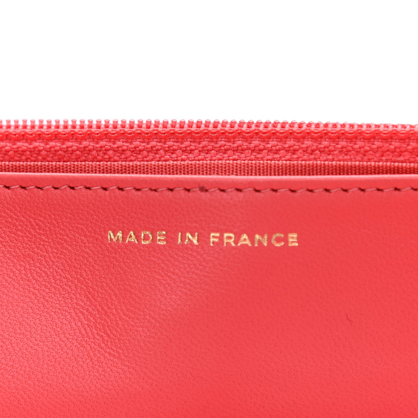 Lambskin Chevron Quilted Boy Wallet On Chain WOC Coral