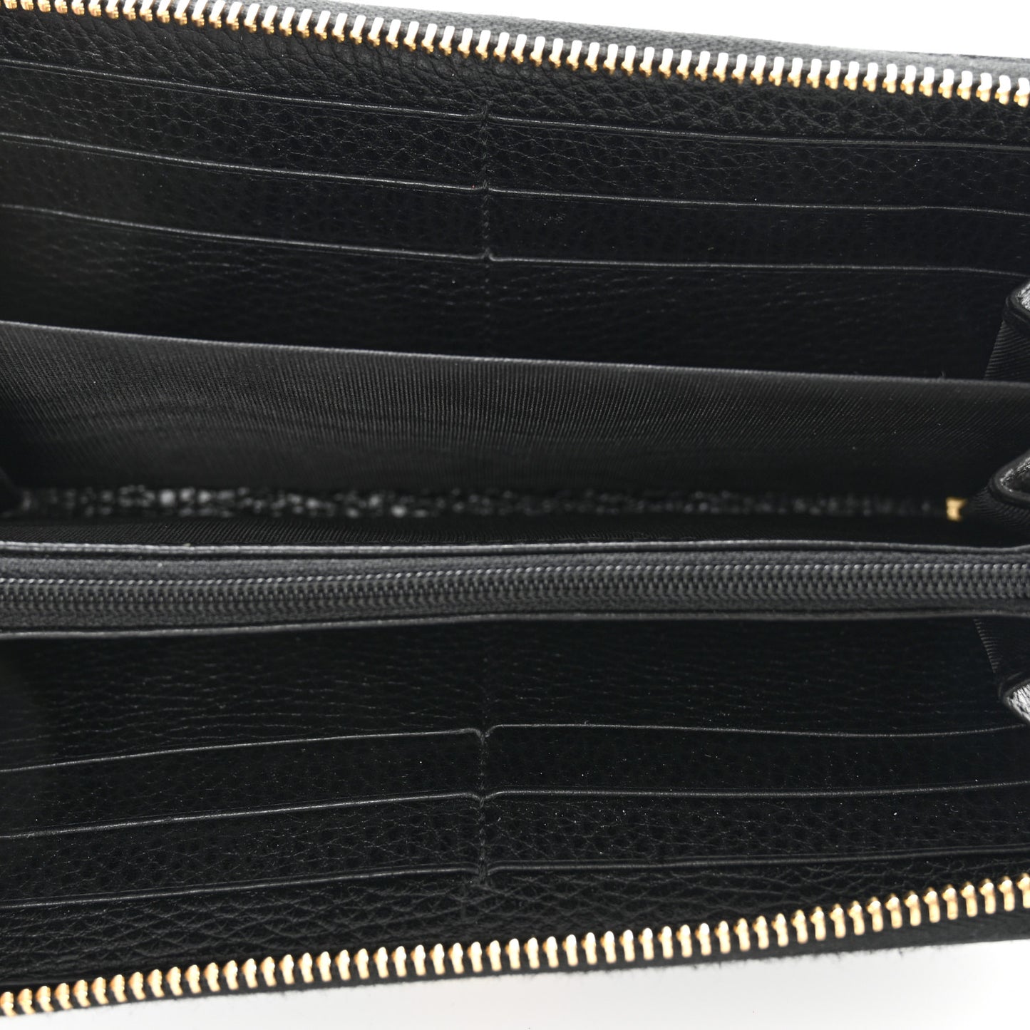 Dollar Calfskin GG Marmont Zip Around Wallet Black