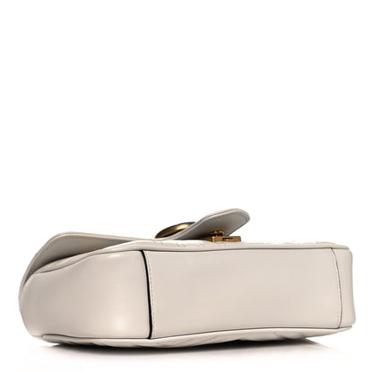 Gucci Calfskin Matelasse Mini GG Marmont Shoulder Bag White 3 of 9