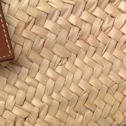 Loewe Raffia Small Basket Tote Bag Natural Tan Navy 9 of 9