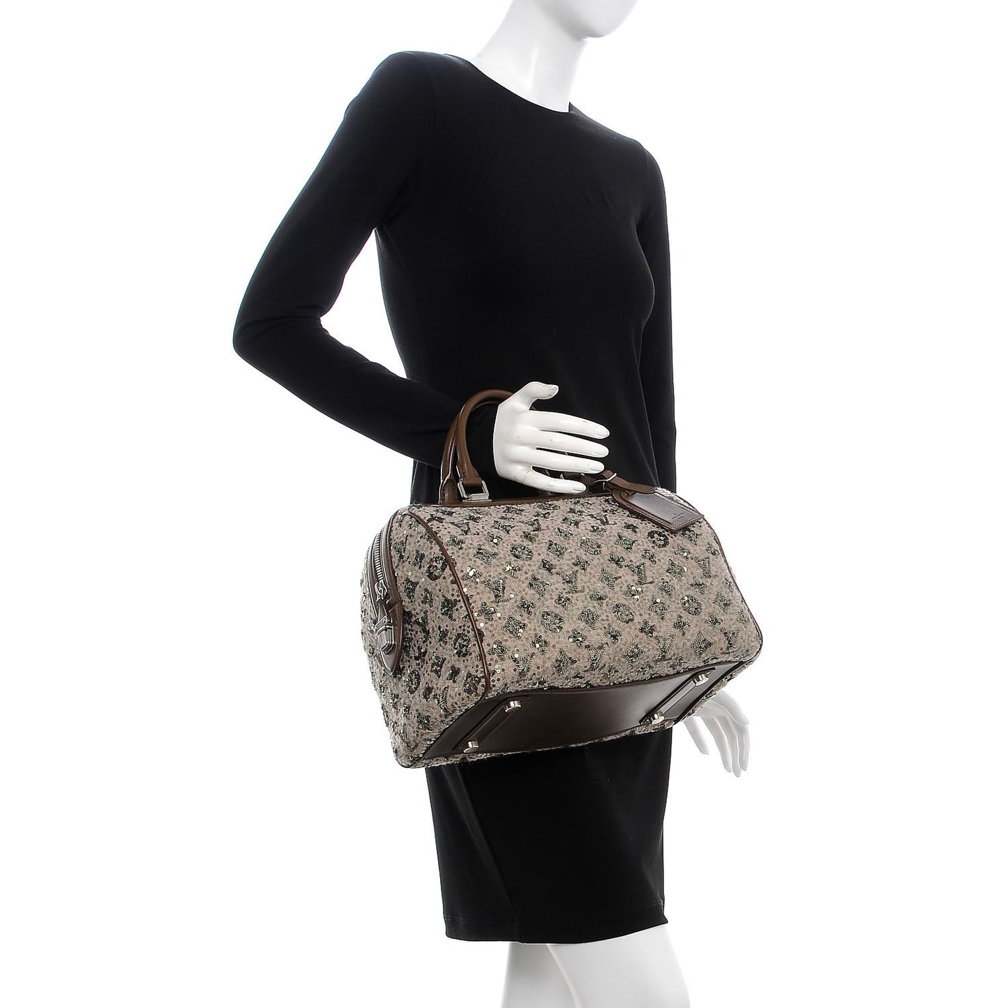 Sequin Monogram Sunshine Express Speedy Kaki