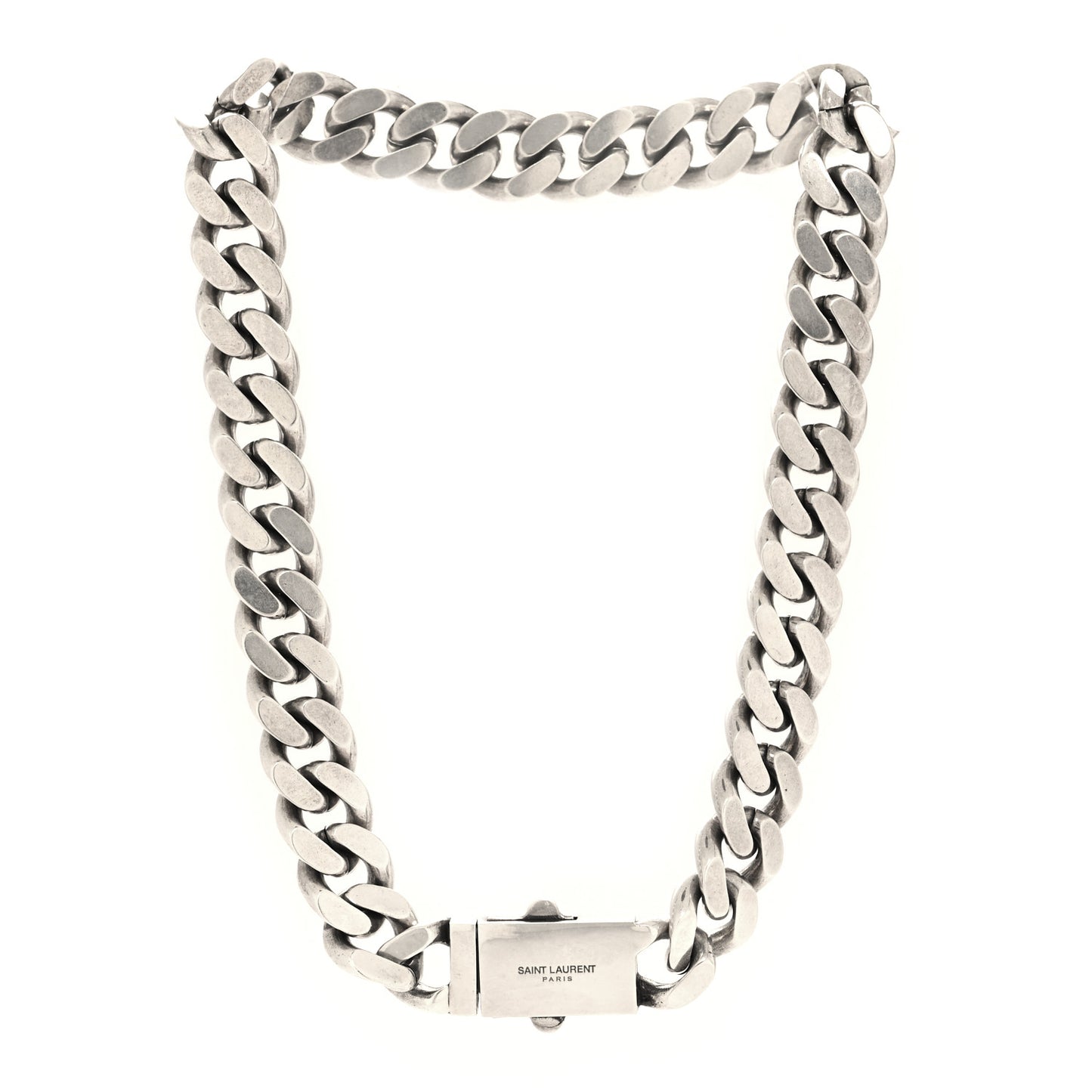 Metal Curb Chain Necklace Oxidized Silver