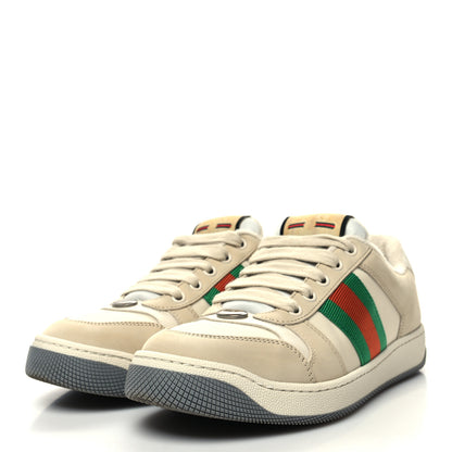 Gucci Nylon Nubuck Web Womens Screener Sneakers Mystic 37.5 Dusty Milk 3 of 9