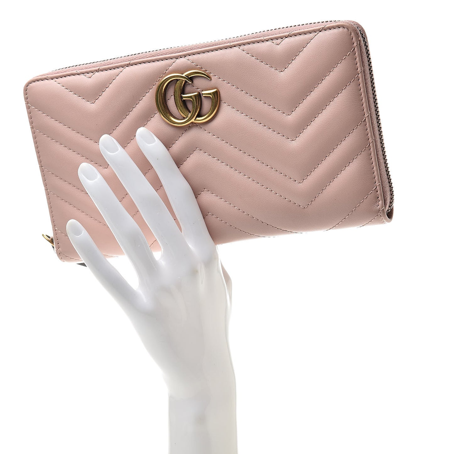 Calfskin Matelasse GG Marmont Zip Around Organizer Wallet Perfect Pink