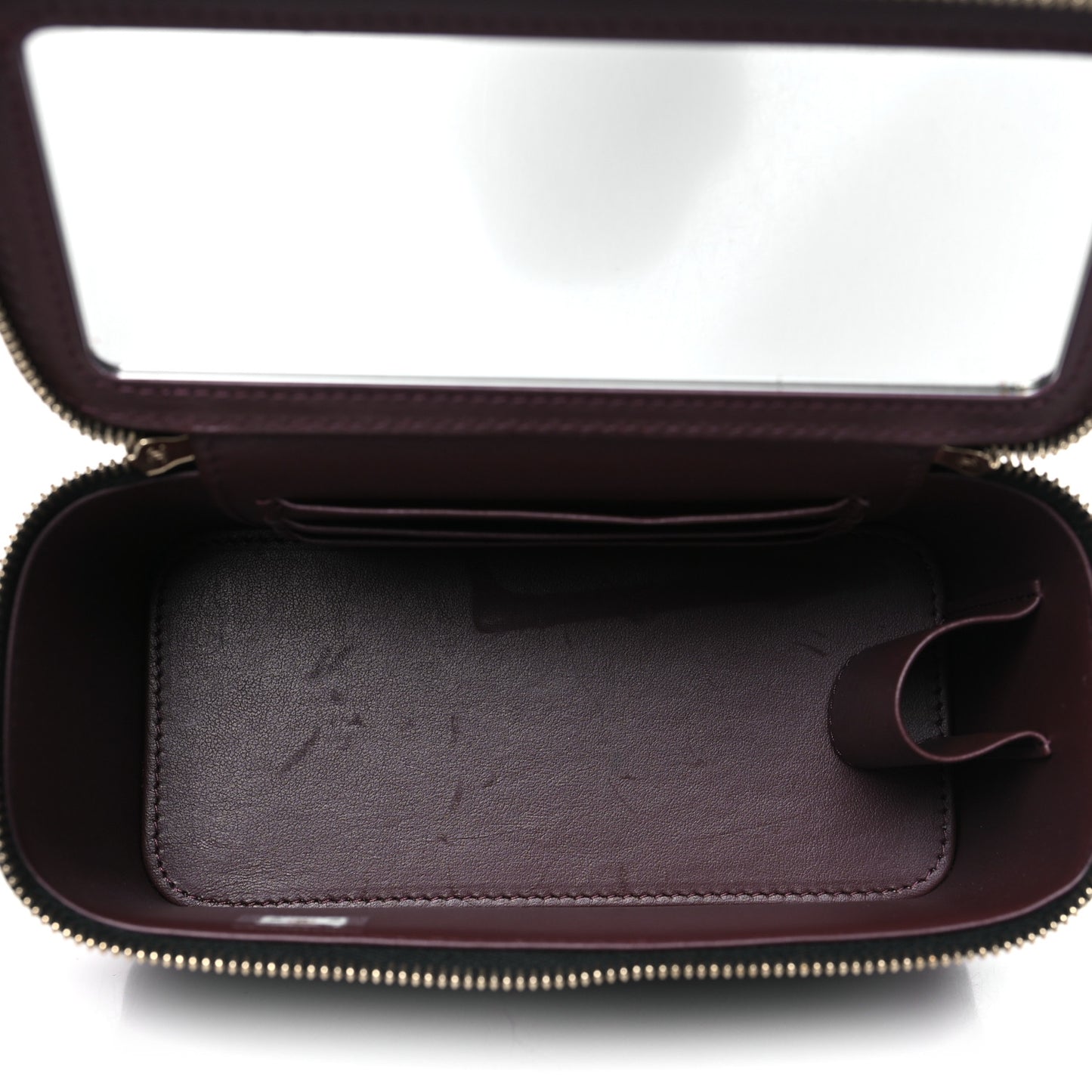 Caviar Quilted Small Vanity Case With Chain Black