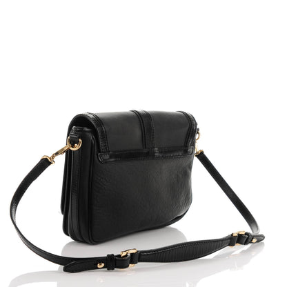 Burberry Calfskin Buckle Shoulder Bag Black 3 of 8