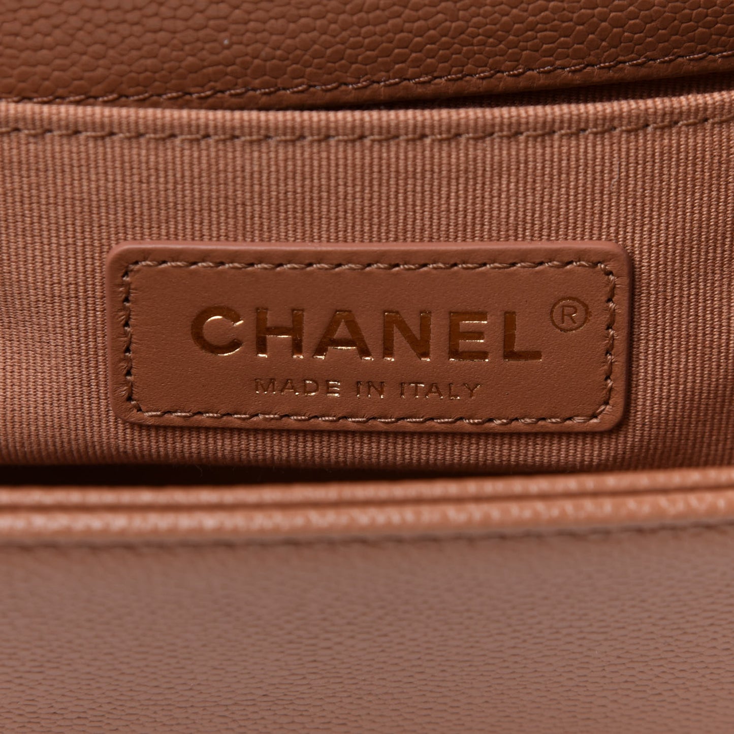 Caviar Quilted Medium Boy Flap Brown