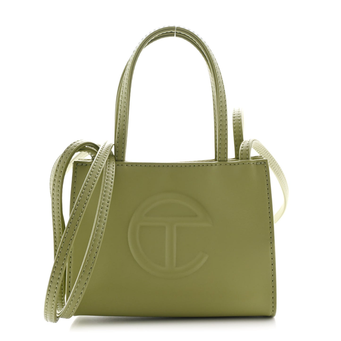 Vegan Leather Small Shopping Bag Drab