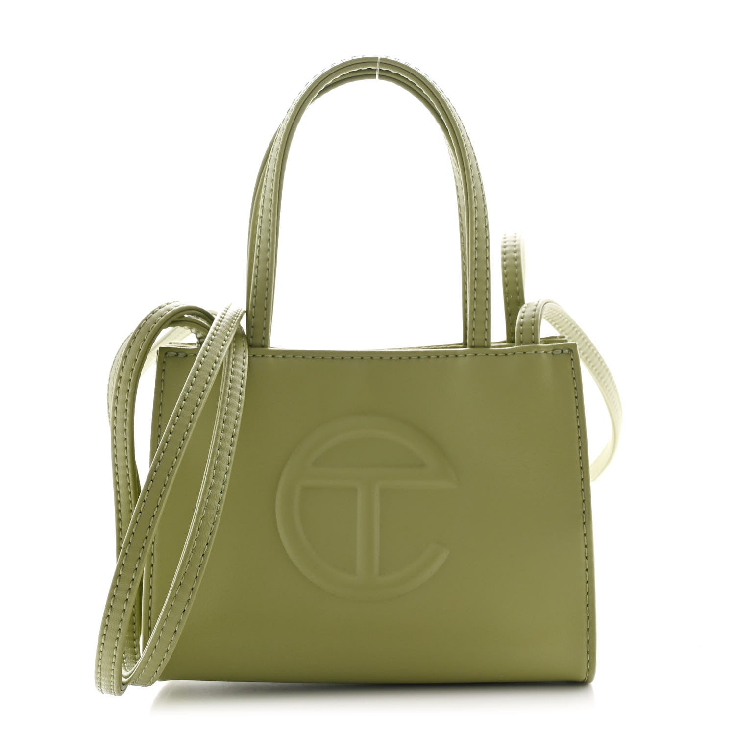 Telfar Vegan Leather Small Shopping Bag Drab 1 of 10