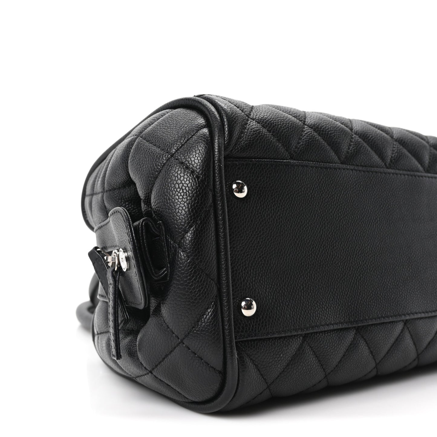 Caviar Quilted Timeless Bowler Black