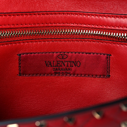 Valentino Garavani Lambskin Rockstud Spike Wallet on Chain Red 8 of 9