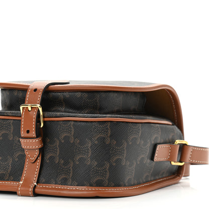 Celine Triomphe Canvas Medium Folco Bag Tan 8 of 9