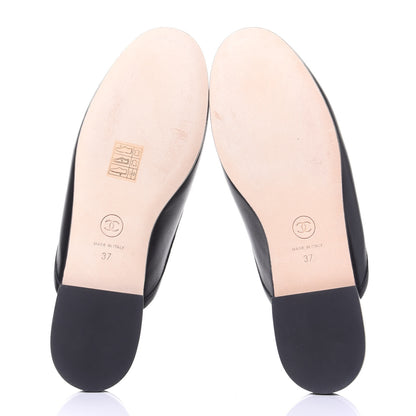 Chanel Calfskin Pearl CC Mules 37 Black 7 of 11