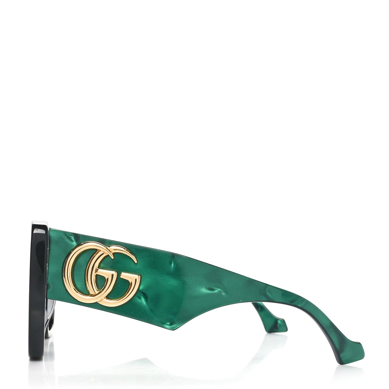 Gucci Acetate Square Frame Sunglasses GG0956S Green Black 3 of 7