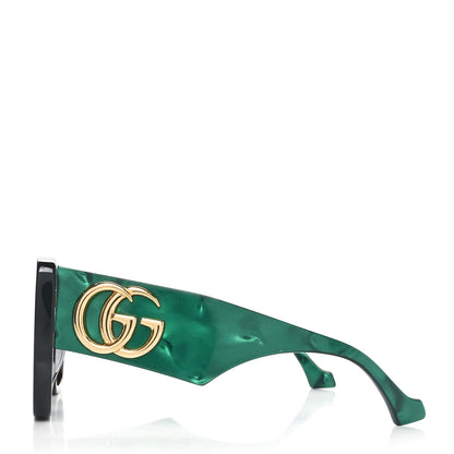 Gucci Acetate Square Frame Sunglasses GG0956S Green Black 3 of 7