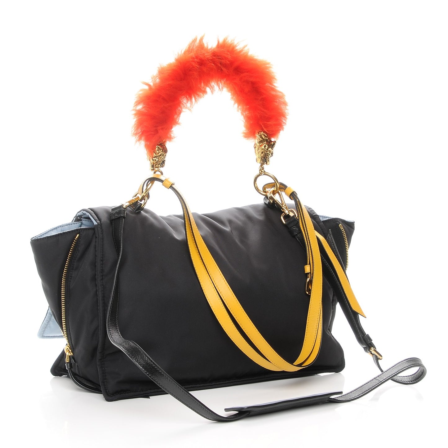 Tessuto Nylon Shearling Etiquette Flap Nero Black Soleil