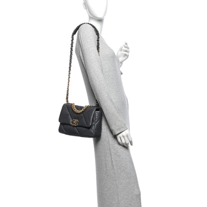 Chanel Lambskin Quilted Medium Chanel 19 Flap Dark Grey 2 of 10
