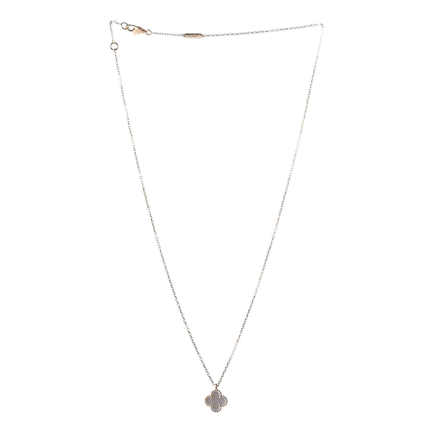 Van Cleef & Arpels 18K Yellow Gold Mother of Pearl Sweet Alhambra Pendant Necklace 4 of 8