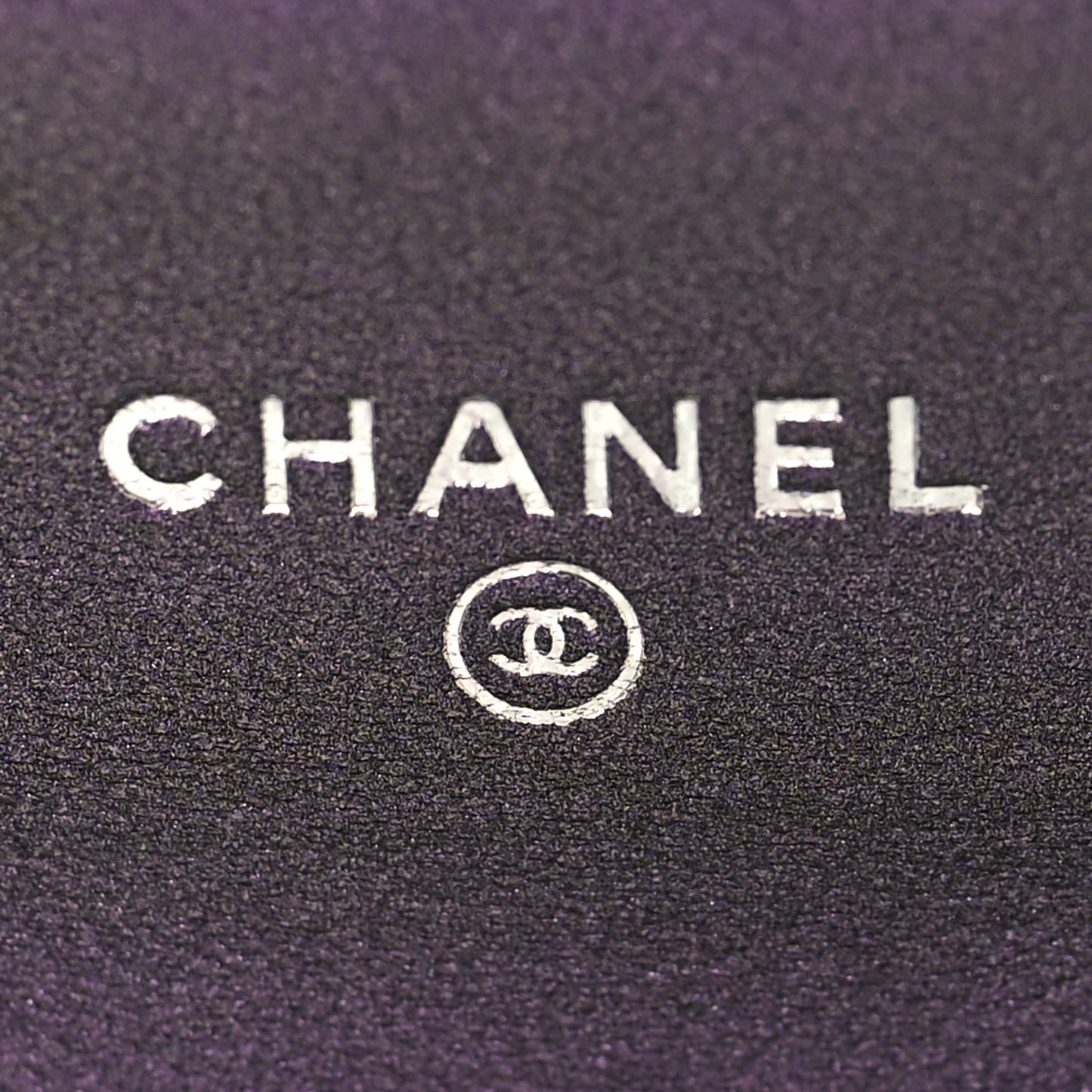 Iridescent Lambskin Quilted Flap Card Holder Purple