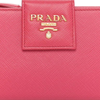 Prada Saffiano Metal Medium Wallet Peonia 8 of 10