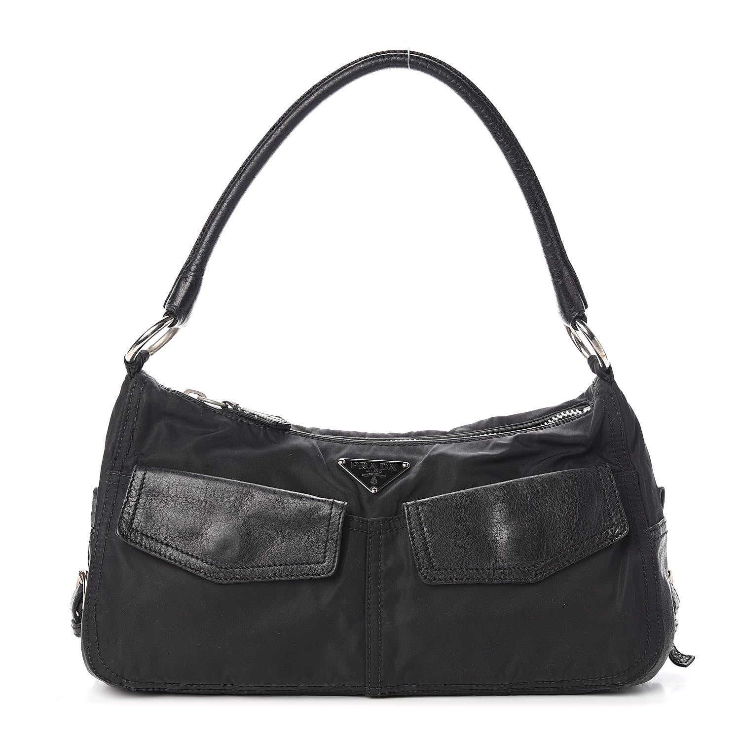 Prada Tessuto Nylon Buffalo Shoulder Bag Black 1 of 14