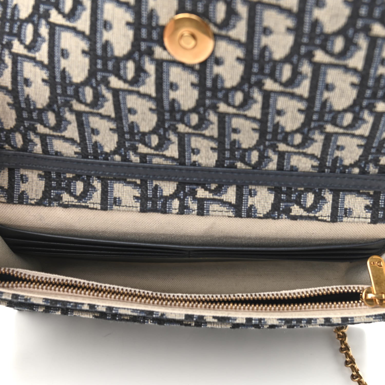 Christian Dior Oblique Saddle Chain Pouch Blue 5 of 8