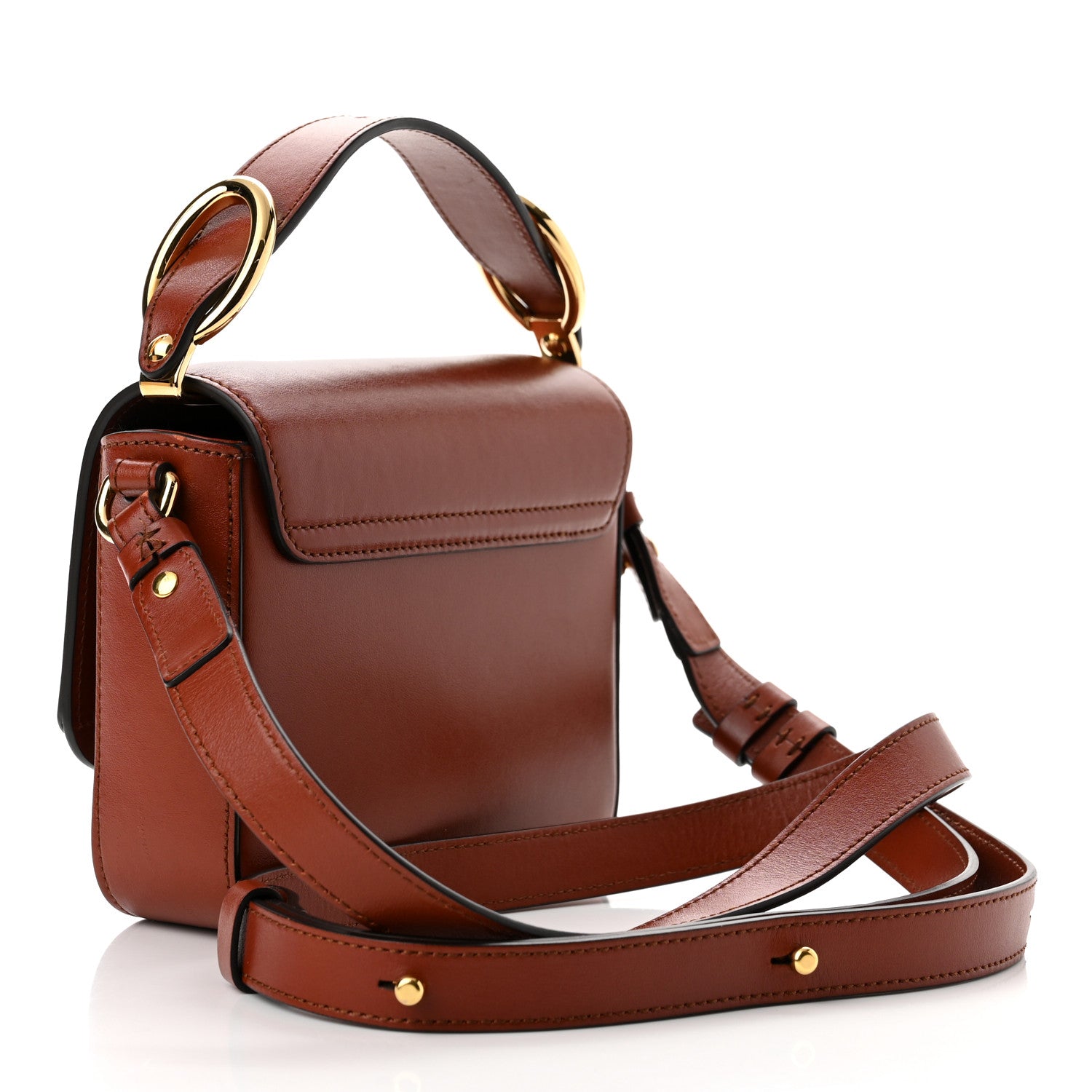 Chloe Shiny Calfskin Suede Mini C Bag Sepia Brown 3 of 10