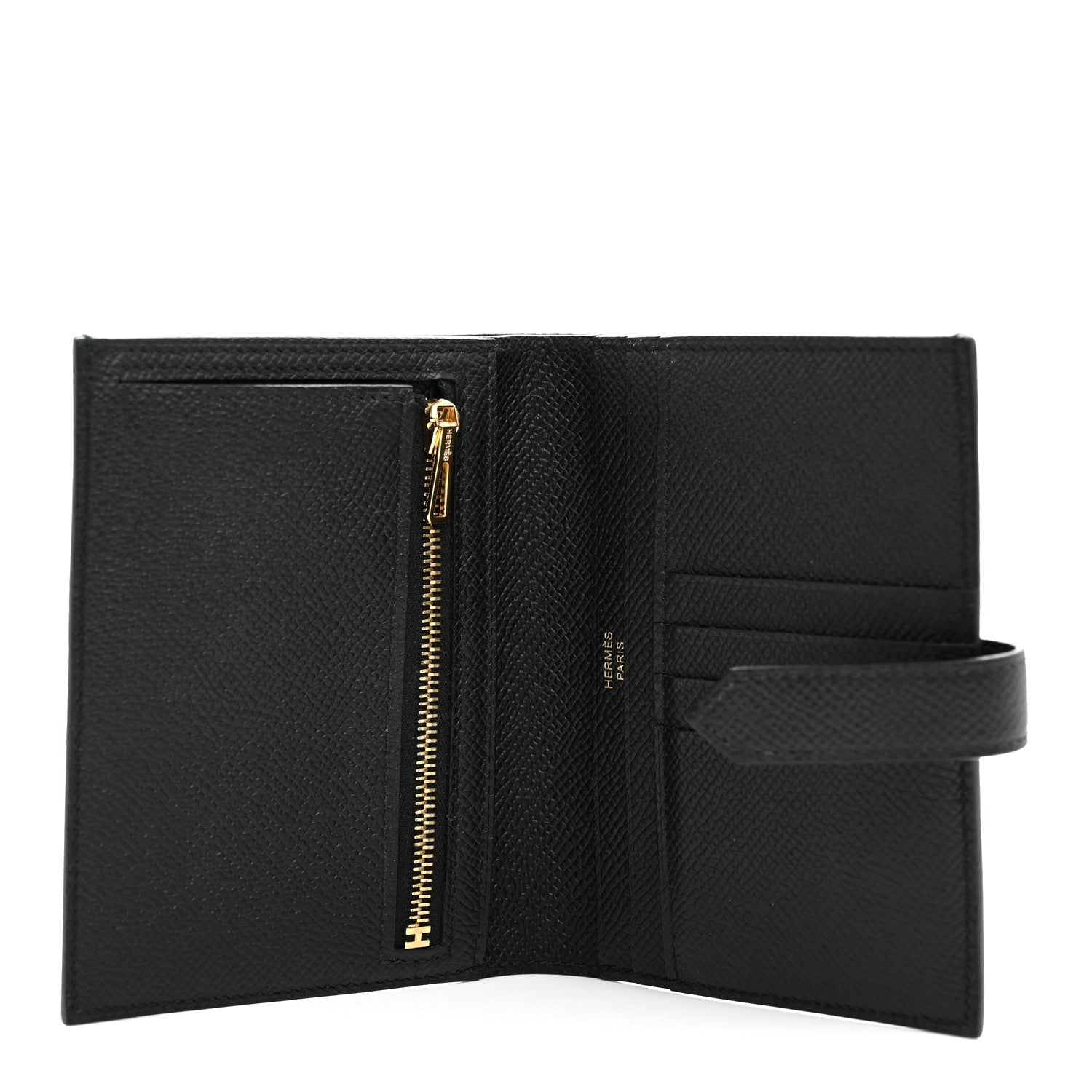 Hermes Epsom Bearn Compact Wallet Black 5 of 6