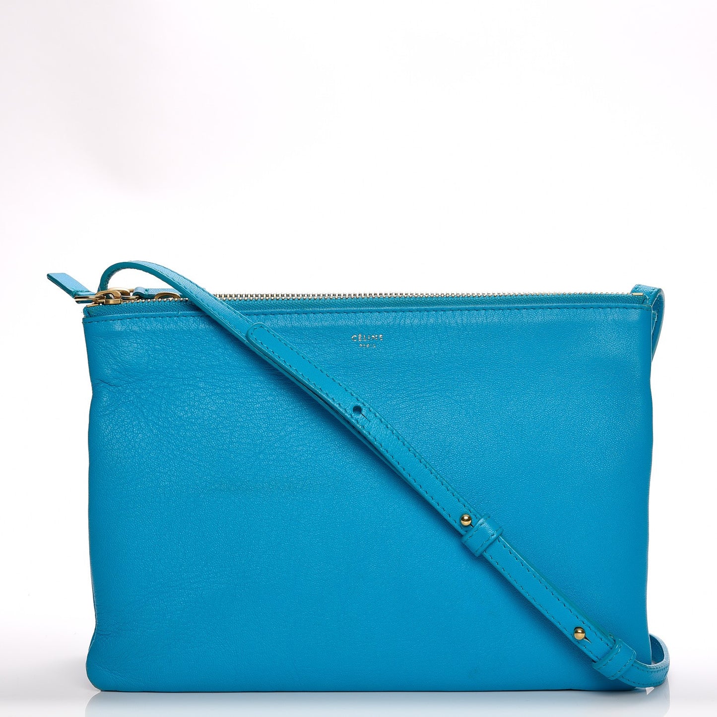 Lambskin Large Trio Crossbody Bag Turquoise