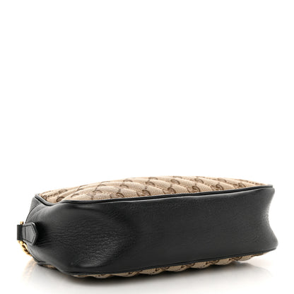 Gucci Monogram Matelasse Diagonal Small GG Marmont Chain Shoulder Bag Beige Black 4 of 15