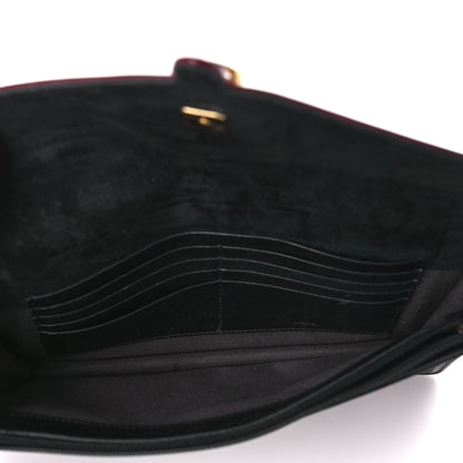 Fendi Pequin Vitello Large Chameleon Envelope Clutch Tobacco Rosso 5 of 12