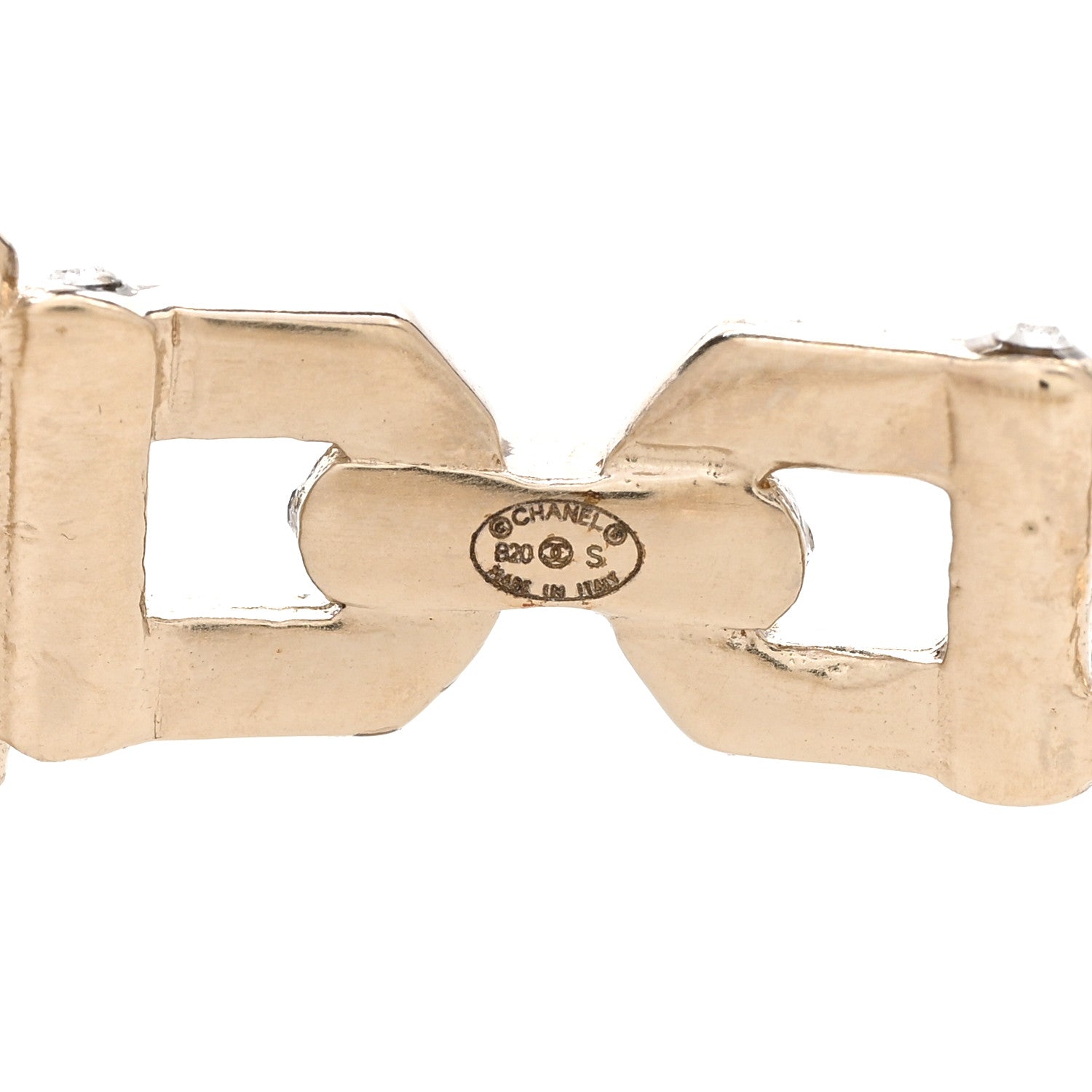 Chanel Crystal CC Vendome Hoop Earrings Gold 4 of 5