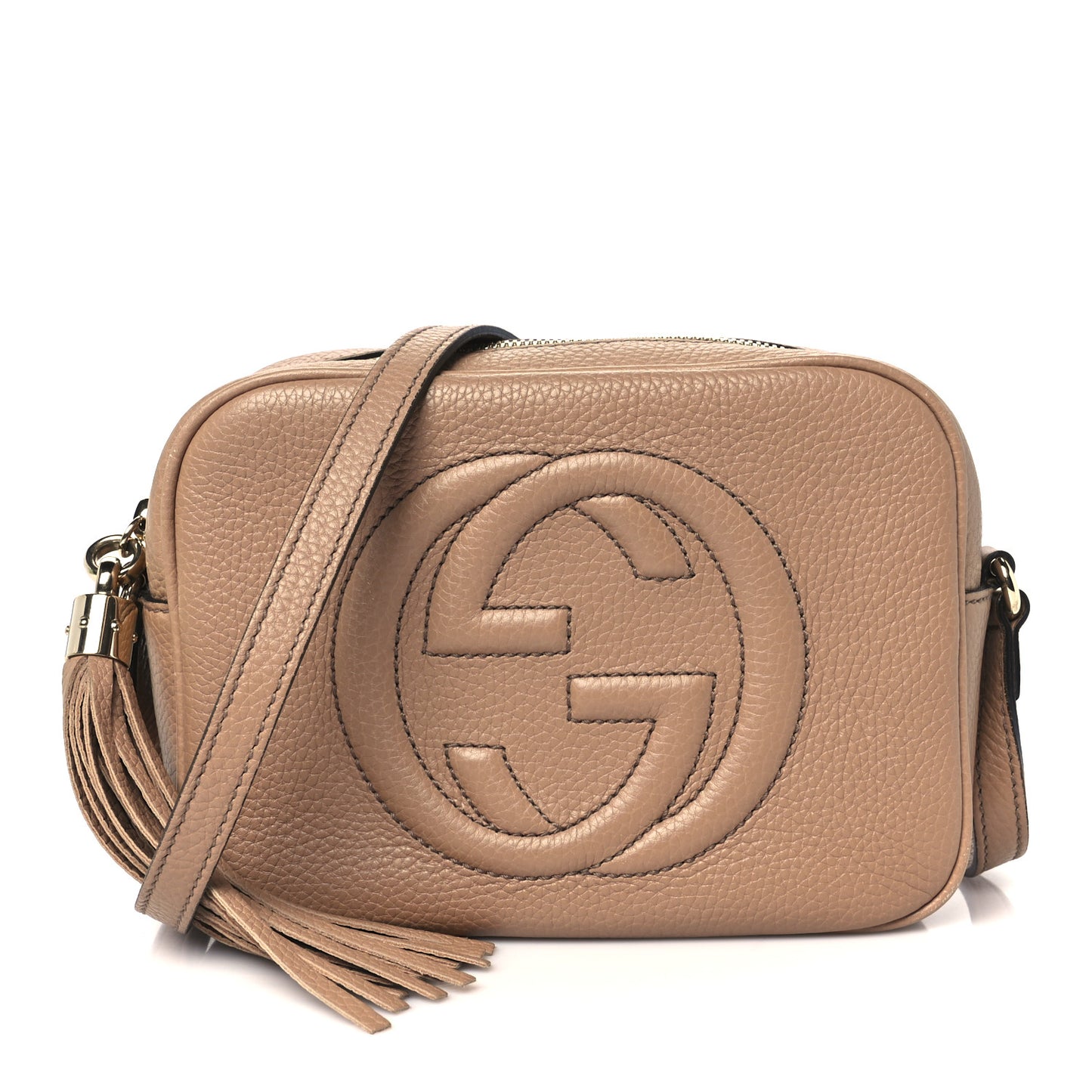 Pebbled Calfskin Small Soho Disco Bag Camelia