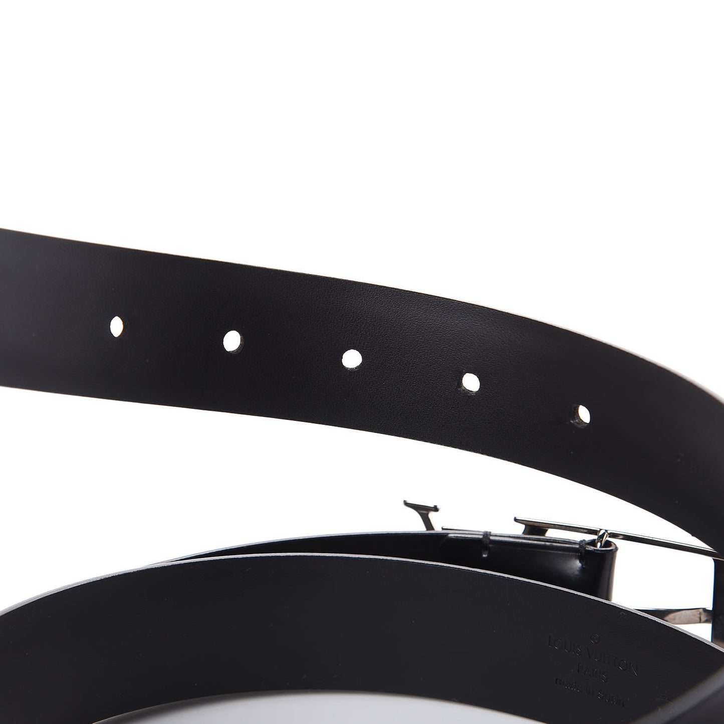 Glazed Calfskin LV Anagramme 30mm Belt 110 44 Black