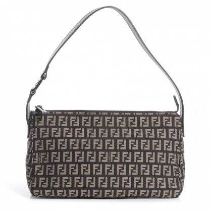 Fendi Zucchino Vitello Small Shoulder Bag Testa di Moro Beige 1 of 10