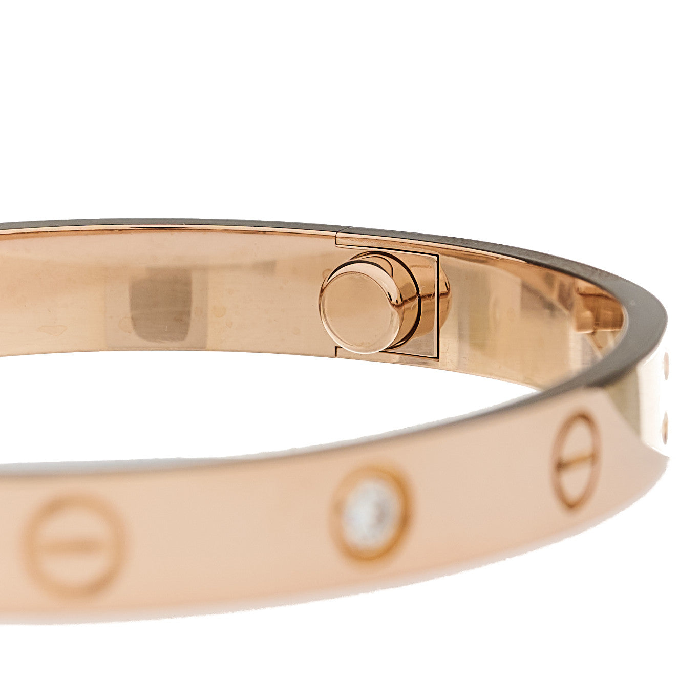 Cartier 18K Pink Gold 4 Diamond LOVE Bracelet 16 4 of 8