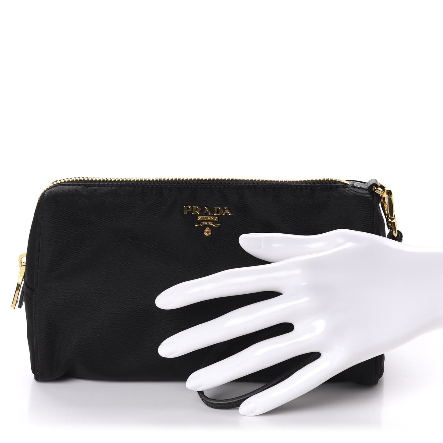Tessuto Nylon Saffiano Wristlet Black