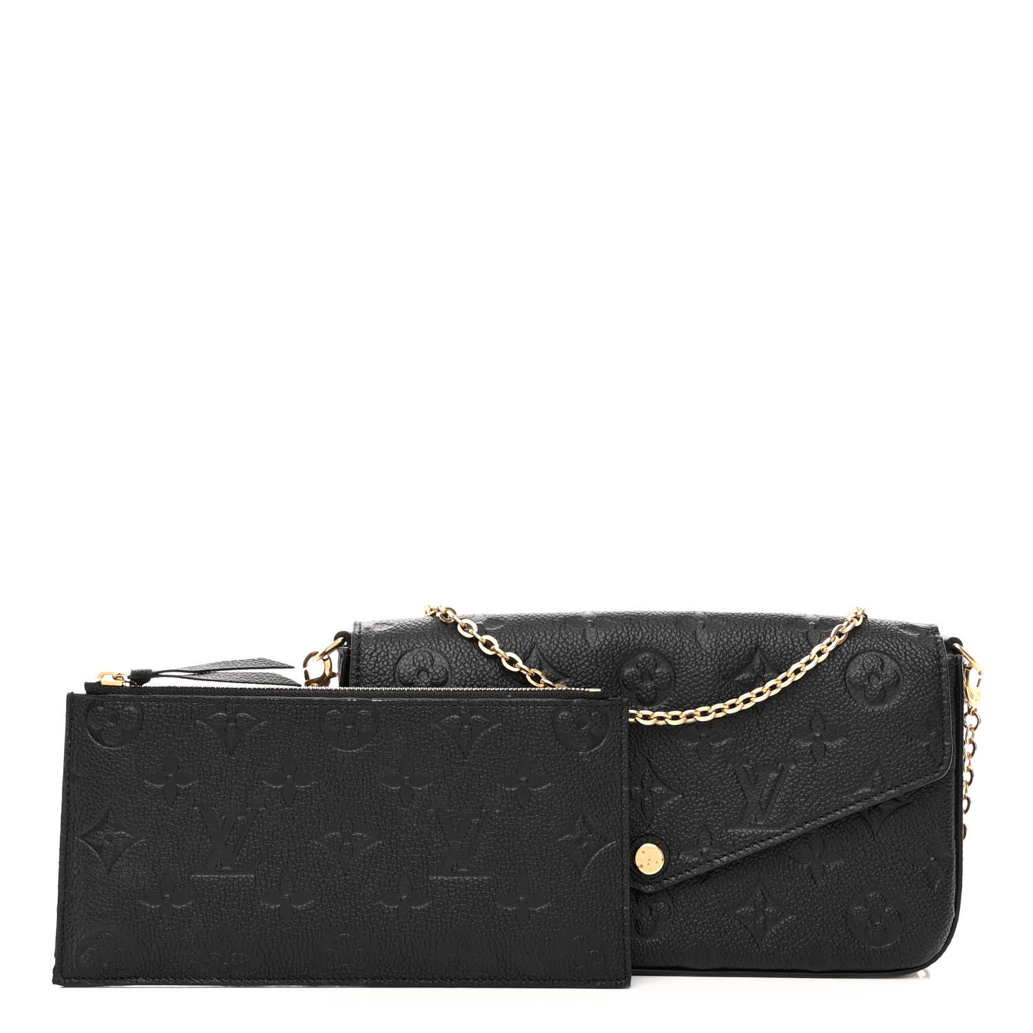 Louis Vuitton Empreinte Pochette Felicie Chain Wallet Black 1 of 9