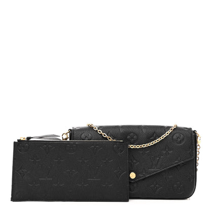 Louis Vuitton Empreinte Pochette Felicie Chain Wallet Black 1 of 9